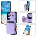 thumbnail image 1 of SaniMore for Samsung Galaxy A14 5G PU Leather Case, Zipper Purse RFID Blocking 4 Card Slots Removeable Wrist Strap Protective Handbag Flip Cover Stylish Shockproof for Girls Women, Purple, 1 of 8