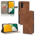 thumbnail image 1 of SaniMore for Samsung Galaxy A14 5G Premium PU Leather Case, [RFID Blocking] Card Holder Magnetic Wallet Cover with Practical Bracket + Detachable Wrist Strap Shockproof Protective Shell, Brown, 1 of 8
