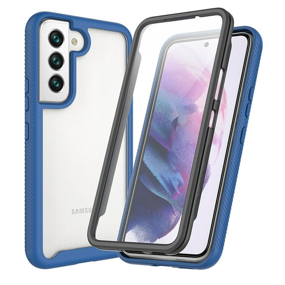 SaniMore for Samsung Galaxy A15 5G 2024, Rugged PC & TPU Bumpers Two-Layer Transparent Cover with PET Screen Protector [Anti-Yellowing] Shockproof Cover for Galaxy A15 5G, Darkblue