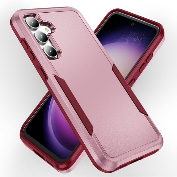 SaniMore for Samsung Galaxy A15 5G Case, Military Grade Drop Protection Slim Hard PC + Shock Absorption TPU Bumper Dual-Layer Shockproof Anti-Scratch Cover for Galaxy A15 5G 2024, Pink+Rose