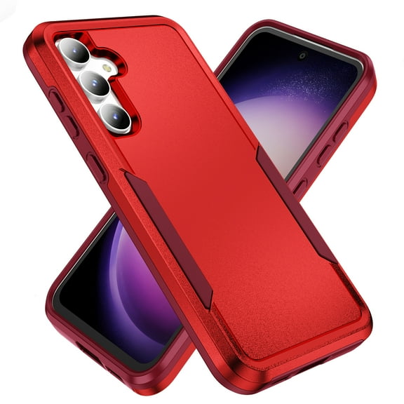 SaniMore for Samsung Galaxy A15 5G Case, Military Grade Drop Protection Slim Hard PC + Shock Absorption TPU Bumper Dual-Layer Shockproof Anti-Scratch Cover for Galaxy A15 5G 2024, Red+Rose