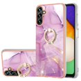 thumbnail image 1 of SaniMore for Samsung Galaxy A15 6.5" 2023 Case with 360 Degree Rotating Metal Ring Shockproof TPU Backplane Marble Pattern Luxury Fashion Anti-drop Cover For Galaxy A15, Lightpurple, 1 of 4