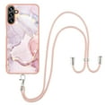 thumbnail image 1 of SaniMore for Samsung Galaxy A15 Case with Detachable Crossbody Lanyard Shockproof TPU Backplane Marble Pattern Luxury Fashion Anti-drop Slim Lightweight Cover, Rosegold, 1 of 4