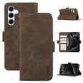 thumbnail image 1 of SaniMore for Samsung Galaxy A15 Case, Kickstand PU Leather Magnetic Protective Flip Cover with [RFID Blocking] [3 Card Slots] [TPU Interior Case] Compatible with Samsung Galaxy A15, Brown, 1 of 6