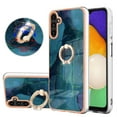 thumbnail image 1 of SaniMore for Samsung Galaxy A15 Case, Marble Pattern 3 in 1 Heavy Duty Shockproof Full Body Hard PC+IMD Bumper Drop Protective Women Girls Cover Rotating Ring Bracket Stand for Galaxy A15, Green, 1 of 10