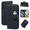 thumbnail image 1 of SaniMore for Samsung Galaxy A15 Case, PU Leather Flip Folio Cover with Stand, Card Slots, [Lovely Pet Magnetic Clasp] Full Protetcion Shockproof TPU Wallet Shell for Samsung A15, Black, 1 of 10