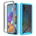 thumbnail image 1 of SaniMore for Samsung Galaxy A21S Case, Rugged PC Back & TPU Bumpers Two-Layer Structure Transparent Cover with PET Screen Protector Shockproof Protective Shell for Samsung A21S, Blue, 1 of 6