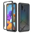 thumbnail image 1 of SaniMore for Samsung Galaxy A21S Case, Rugged PC Back & TPU Bumpers Two-Layer Structure Transparent Cover with PET Screen Protector Shockproof Protective Shell for Samsung A21S, Black, 1 of 6
