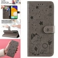 thumbnail image 1 of SaniMore for Samsung Galaxy A23 5G 6.6" 2023 Case, PU Leather Skin with Embossed Cat Flip Magnetic Cover Card Slots Kickstand Detachable Lanyard Full Around Wallet Case For Galaxy A23 5G, Gray, 1 of 12