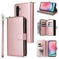 thumbnail image 1 of SaniMore for Samsung Galaxy A24 4G 3 in 1 Case, Zipper Purse Cover + Card Slots +  Kickstand + Detachable Lanyard Comprehensive Protective Shockproof Anti-drop Shell For Samsung A24 4G, Rosegold, 1 of 8