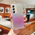 thumbnail image 1 of SaniMore for Samsung Galaxy A24 Case, Glitter Gradient Full Camera Lens Protection Luxury Plating Cute Bling Clear Shockproof Slim Phone Cover Shockproof Bumper for Women Girls, Pink, 1 of 9