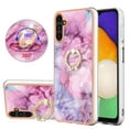 thumbnail image 1 of SaniMore for Samsung Galaxy A24 Case, Marble Pattern 3 in 1 Heavy Duty Shockproof Full Body Hard PC+IMD Bumper Drop Protective Women Girls Cover Rotating Ring Bracket Stand for Galaxy A24, Pink, 1 of 10