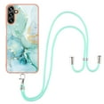 thumbnail image 1 of SaniMore for Samsung Galaxy A25 Case with Detachable Crossbody Lanyard Shockproof TPU Backplane Marble Pattern Luxury Fashion Anti-drop Slim Lightweight Cover, Green, 1 of 4