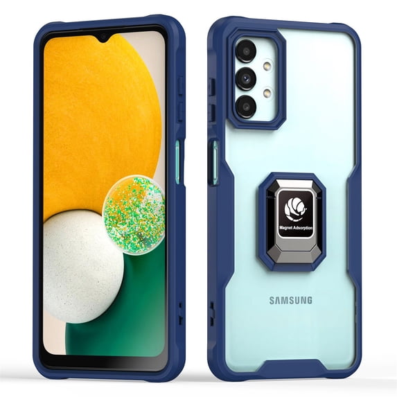 SaniMore for Samsung Galaxy A32 5G 6.5" 2021 Case, Military Grade Protection Case with Magnetic Car Mount Metal Hidden Kickstand Lens All-inclusive Shockproof Anti-fall Case for Galaxy A32 5G,Navyblue
