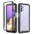 thumbnail image 1 of SaniMore for Samsung Galaxy A32 5G Case, Rugged PC Back & TPU Bumpers Two-Layer Structure Transparent Cover with PET Screen Protector Shockproof Protective Shell for Samsung A32 5G, Black, 1 of 7