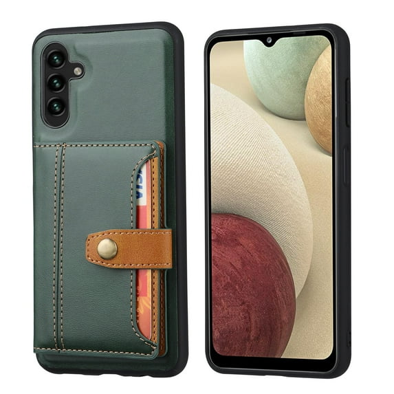 SaniMore for Samsung Galaxy A33 5G Case, PU Leather Shockproof Inner Shell with Wallet Card Slots Flip Kickstand Shockproof Retro Anti-scractch Drop-resistant Shell for Samsung A33 5G - Green
