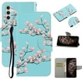 thumbnail image 1 of SaniMore for Samsung Galaxy A34 5G 2023 Wallet Case, Color Painting Pattern with Kickstand Card Slots Detachable Wrist Strap Girls Women PU Leather Case Magnetic Clasp For A34 5G, Magnolia, 1 of 8