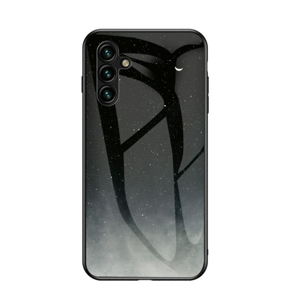 SaniMore for Samsung Galaxy A34 5G 6.5 2023 Case, Toughened Glass & TPU Bumpers Anti-Fall Strong Lightweight Starry Sky Glass Full Body Protective Cover for Samsung A34 5G, Star