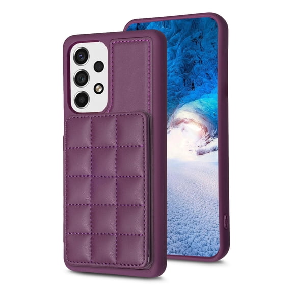 SaniMore for Samsung Galaxy A34 5G (6.6" 2023) Case, Flip PU Leather Diamond-Shaped with Built-in Card Slots, Kickstand and Shockproof Anti-drop Phone Case for Galaxy A34 5G Wallet Shell, Darkpurple