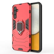 SaniMore for Samsung Galaxy A34 5G Case, Anti-Fall Shock Absorption Rugged PC Backplane Cover with Metal Folding Ring Bracket Military Grade Shockproof Protective Shell for Samsung A34 5G, Red
