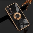 thumbnail image 1 of SaniMore for Samsung Galaxy A34 5G Case, Lens Protection Electroplating Silicone Magnetic 3D Dimensional Astronaut Cover with Car Mount & Ring Kickstand Shockproof Protective Shell, Black, 1 of 13