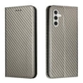 thumbnail image 1 of SaniMore for Samsung Galaxy A34 5G Wallet Case, Wrist Strap Magnetic Clasp, Card Slots Carbon Fibre Skin Shockproof TPU Anti-drop Anti-scractch Stand Business Full Body Protective Shell, Gray, 1 of 8