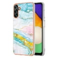thumbnail image 1 of SaniMore for Samsung Galaxy A35 6.5" 2023 Case with Wireless Charging Shockproof TPU Backplane Glitter Marble Pattern Fashion Design Anti-drop Anti-fingerprint Skin-feel Cover, Green/Pink, 1 of 5