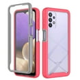 thumbnail image 1 of SaniMore for Samsung Galaxy A52 5G Case, Rugged PC Back & TPU Bumpers Two-Layer Structure Transparent Cover with PET Screen Protector Shockproof Protective Shell for Samsung A52 5G, Pink, 1 of 7