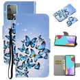 thumbnail image 1 of SaniMore for Samsung Galaxy A53 5G 6.5" 2022 Wallet Case, Color Painting Pattern with Kickstand Card Slots Detachable Wrist Strap Grils Women PU Leather Case Magnetic Clasp, Butterflies, 1 of 8