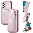 thumbnail image 1 of SaniMore for Samsung Galaxy A53 5G Magnetic Closure Top & Bottom Flip Wallet Case, Premium PU Leather Cover with Car Mount Card Slot & Adjustable Kickstand Full Body Protective Shell, Rosegold, 1 of 9