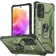 thumbnail image 1 of SaniMore for Samsung Galaxy A53 5G Multi-Functional Case, Rugged PC Magnetic Cover Built-in Car Mount & 360° Rotatable Metal Ring Kickstand Military Grade Shockproof Protective Shell, Armygreen, 1 of 8