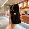 thumbnail image 1 of SaniMore for Samsung Galaxy A54 5G 2023 Case, TPU Plating Bumper Love Heart [Lens All-inclusive ][Ultra-slim Lightweigt] [Shockproof & Anti-drop] Stylish Case for Grils Women for A54 5G, Black, 1 of 11