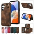 thumbnail image 1 of SaniMore for Samsung Galaxy A54 5G (6.4" 2023) Case, PU Leather Skin Shockproof Bumper Flip Purse RFID Blocking Metal Ring Stand Shell, Card Holder Cash Pocket Anti-drop Cover, Brown, 1 of 17
