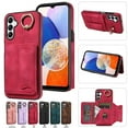thumbnail image 1 of SaniMore for Samsung Galaxy A54 5G (6.4" 2023) Case, PU Leather Skin Shockproof Bumper Flip Purse RFID Blocking Metal Ring Stand Shell, Card Holder Cash Pocket Anti-drop Cover, Red, 1 of 17