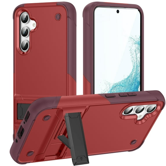 SaniMore for Samsung Galaxy A54 5G Case 6.4 inch 2023, Military Grade Shockproof Cover Heavy Duty Hybrid Soft TPU+Hard PC Case Non-Slip Gripping Case with Hidden Kickstand, Red