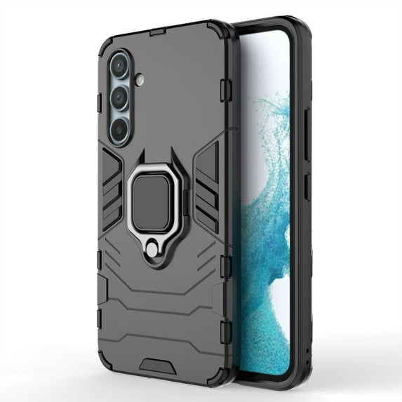 SaniMore for Samsung Galaxy A54 5G Case, Anti-Fall Shock Absorption Rugged PC Backplane Cover with Metal Folding Ring Bracket Military Grade Shockproof Protective Shell for Samsung A54 5G, Black