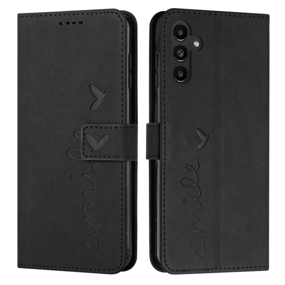 SaniMore for Samsung Galaxy A54 5G Case with RFID Blocking Cash & Card Slots, Scratch Proof Wallet Soft TPU + PU Leather Cover with Kickstand + Hand Strap Shockproof Protective Shell, Black