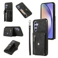 thumbnail image 1 of SaniMore for Samsung Galaxy A54 5G Case, Samsung Galaxy A54 5G Wallet Case for Women Men, PU Leather RFID Blocking Wristlet Zipper Shoulder Strap Cover with Card Holder Kickstand, Black, 1 of 10