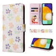 thumbnail image 1 of SaniMore for Samsung Galaxy A54 5G PU Leather Case with Luxury Flower for Girls Women Stand Feature Card/Cash Slots Detachable Wrist Strap Magnetic Clasp All-inclusive Cover, Small Flowers, 1 of 8