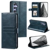 SaniMore for Samsung Galaxy A54 5G PU Leather Case, Wallet Design with Card Slots Cash Pocket [Wrist Strap] Flip kickstand Full Body Protection Magnetic Closure Business TPU Shell, Darkblue