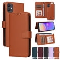 thumbnail image 1 of SaniMore for Samsung Galaxy A54 5G Wallet Case, Detachable Strong Magnetic PU Leather Flip Cover PU Leather Magnetic Shell Card Slots Cash Pocket Wristlet Strap Full Protective Stand Shell, Brown, 1 of 12