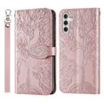 thumbnail image 1 of SaniMore for Samsung Galaxy A54 5G Wallet Case with [RFID Blocking] Card Holder, PU Leather Magnetic Embossed Tree Flip Cover with Kickstand & Wrist Strap Full Body Protective Shell, Rosegold, 1 of 8