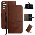 thumbnail image 1 of SaniMore for Samsung Galaxy A54 5G Wallet Case with Wrist Strap Magnetic Clasp, Card Slots PU Leather Skin Shockproof TPU Inner Anti-drop Flip Stand Business Shell Wear-resistant - Darkbrown, 1 of 6
