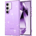 thumbnail image 1 of SaniMore for Samsung Galaxy A55 Case, Full Camera Lens Protection Women Cute Clear Glitter Bling Sparkly Cover Anti-yellow Transparent Shockproof Bumper for for Samsung Galaxy A55, Purple, 1 of 7