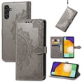 thumbnail image 1 of SaniMore for Samsung Galaxy A55 Wallet Case with Embossed Mandala PU Leather Flip Protection Wrist Strap Credit Card Holder Pocket Kickstand Shockproof Case for Galaxy A55, Gray, 1 of 6