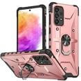 thumbnail image 1 of SaniMore for Samsung Galaxy A73 5G Multi-Functional Case, Rugged PC Magnetic Cover Built-in Car Mount & 360° Rotatable Metal Ring Kickstand Military Grade Shockproof Protective Shell, Rosegold, 1 of 8