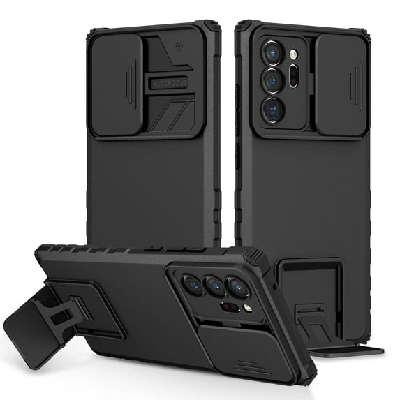 SaniMore for Samsung Galaxy Note 20 Ultra 5G Case 2020 with Slide Camera Cover Built-in Kickstand Dual Layer Hybrid Shockproof Case for Galaxy Note 20 Ultra 5G 6.9", Black