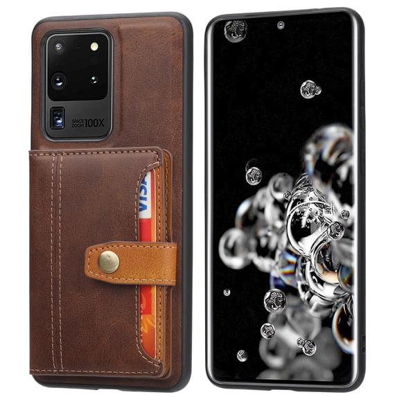 SaniMore for Samsung Galaxy Note 20 Ultra Case, PU Leather Shockproof Inner Shell with Wallet Card Slots Flip Kickstand Shockproof Retro Anti-scractch Drop-resistant Shell - Coffee