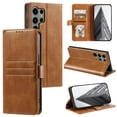 thumbnail image 1 of SaniMore for Samsung Galaxy S2 Ultra PU Leather Case, Wallet Design with Card Slots Cash Pocket [Wrist Strap] Flip kickstand Full Body Protection Magnetic Closure Business TPU Shell, Brown, 1 of 11