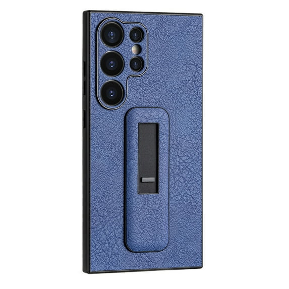 SaniMore for Samsung Galaxy S21 5G PU Leather Back Case, Slim All-Inclusive Case with Push-Pull Stand, Camera Lens Protection Shockproof Elegant Cover for Galaxy S21 6.2" 2021, Blue